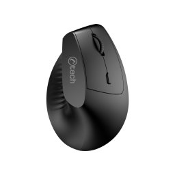 C-TECH VEM-15 egér, függőleges, kettős üzemmód, vezeték nélküli, BT 5.0 2,4 GHz, 1600 DPI, 400 mAh-s akkumulátor, fekete
