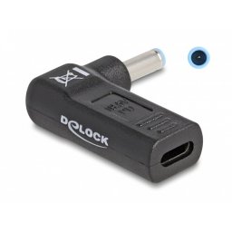 Delock laptop-töltőkábel-adapter, USB Type-C aljzatról HP 4,5 x 3,0 mm-es csatlakozóra, 90°-os szögben