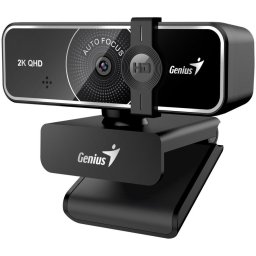 Genius FaceCam 3000AF, webkamera, 4 Mpx, 2560×1440, 60 fps, autofókusz, mikrofon, adatvédelmi fedél, állvány, USB, USB-C, fekete