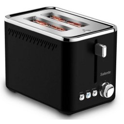 Salente ToastPro, kenyérpirító, rozsdamentes acél, fekete