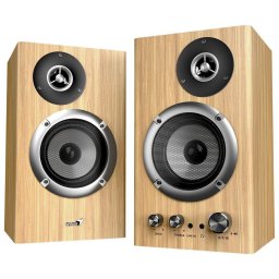 Genius SP-HF1812BT hangszórók, 2.0, 50 W, Bluetooth 5.3, 3,5 mm-es csatlakozó, fa, világosbarna