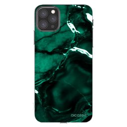 Átlátszó szilikon tok az alábbi mobiltelefonokra Apple iPhone 11 Pro Max - Dark emerald