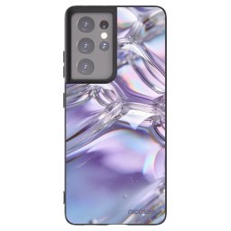 Fekete szilikon tok az alábbi mobiltelefonokra Samsung Galaxy S21 Ultra 5G G998B - Iridescent bubbles