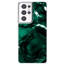 Átlátszó szilikon tok az alábbi mobiltelefonokra Samsung Galaxy S21 Ultra 5G G998B - Dark emerald