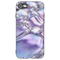 Fekete szilikon tok az alábbi mobiltelefonokra Apple iPhone SE 2022 - Iridescent bubbles