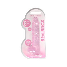 RealRock - átlátszó élethű dildó (pink, 19 cm)