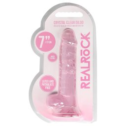 RealRock - átlátszó élethű dildó (pink, 17 cm)