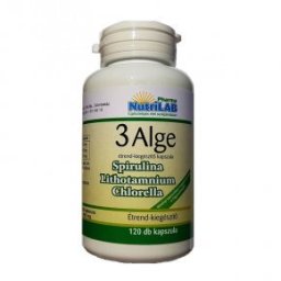 Nutrilab 3 Alge - Spirulina, Chlorella és Vörös alga kapszula - 120db