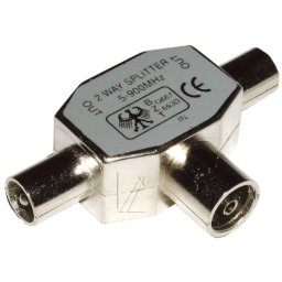 Koax T-elág, KOAX ALJ/2×KOAX DUGÓ,FÉM (T) ew01970