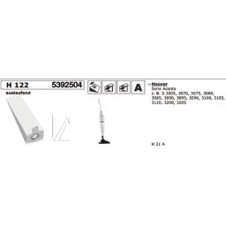 Porszívó alkatrész, H122 PORSZÍVÓZSÁK 5db HOOVER S3005-S3205 porszívóhoz ew02931