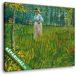 Vincent Van Gogh: Hölgy a kertben (30x25 cm, Vászonkép )