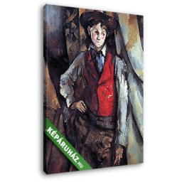 Paul Cézanne: Fiú vörös mellényben, 1888-1890 (20x25 cm, Vászonkép )