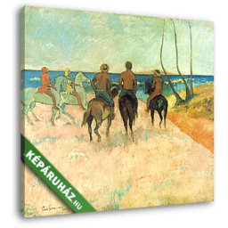 Paul Gauguin: Lovasok a tengerparton No. 2. (30x25 cm, Vászonkép )