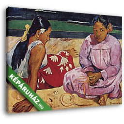 Paul Gauguin: Tahiti nők a tengerparton (35x25 cm, Vászonkép )