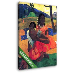 Paul Gauguin: Tahiti nők (20x25 cm, Vászonkép )