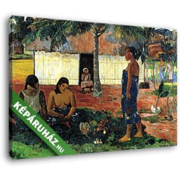 Paul Gauguin: Tahiti nők - Miért vagy dühös? (35x25 cm, Vászonkép )