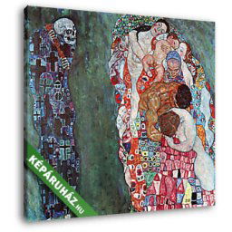 Gustav Klimt: Élet és halál festmény (30x25 cm, Vászonkép )