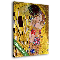 Gustav Klimt: A csók (részlet), 1908 (20x25 cm, Vászonkép )