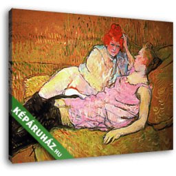 Henri de Toulouse Lautrec: Kanapén fekvő nők (35x25 cm, Vászonkép )