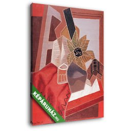 Juan Gris: Virágok az asztalon (20x25 cm, Vászonkép )