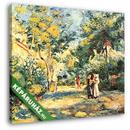 Pierre Auguste Renoir: Emberek a kertben (30x25 cm, Vászonkép )