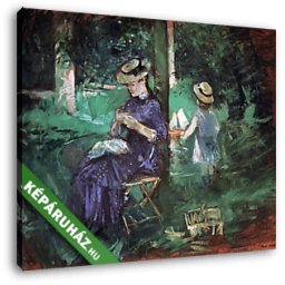 Berthe Morisot: Nő gyerekkel a kertben (30x25 cm, Vászonkép )