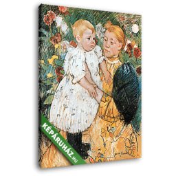 Mary Cassatt: A kertben (20x25 cm, Vászonkép )