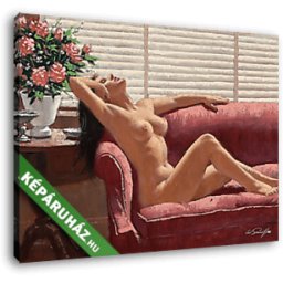 Pin-Up alkotók: A piros kanapén (35x25 cm, Vászonkép )