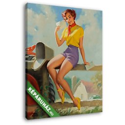 Pin-Up alkotók: Öt év szervíz, 1977 (20x25 cm, Vászonkép )