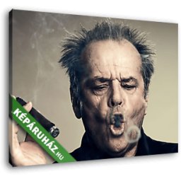 Jack Nicholson füstkarikákat fúj (35x25 cm, Vászonkép )
