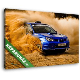 Subaru Impreza rally autó versenyben (40x25 cm, Vászonkép )