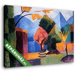 August Macke: Kert a Thun-tó partján (35x25 cm, Vászonkép )