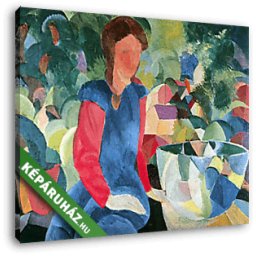 August Macke: Nő halas kosárral (30x25 cm, Vászonkép )