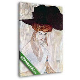 Gustav Klimt: A fekete kalap (20x25 cm, Vászonkép )