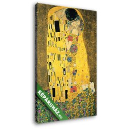 Gustav Klimt: A csók (részlet), 1908 (20x30 cm, Vászonkép )