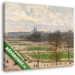 Camille Pissarro: A Tuilériák kertje, téli délután (1899) (30x25 cm, Vászonkép )