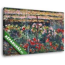 Claude Monet: Babarózsa kert (1887) (40x25 cm, Vászonkép )