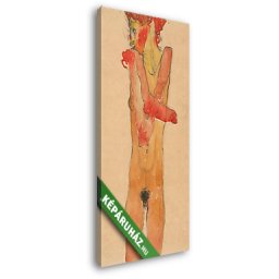 Egon Schiele: Női akt karba tett kézzel (1910) (20x35 cm, Vászonkép )