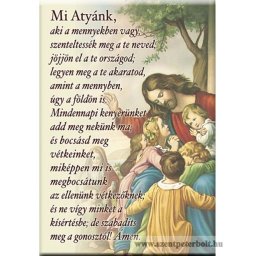 Hűtőmágnes Mi Atyánk