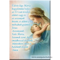 Hűtőmágnes Üdvözlégy Mária