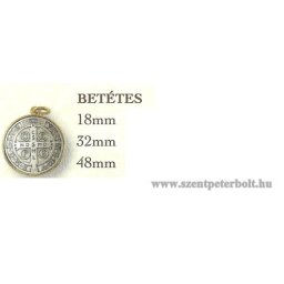 Szent Benedek érem betétes