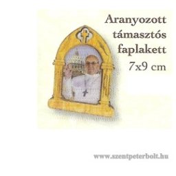 Aranyozott támasztós faplakett