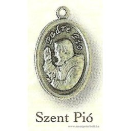 Szent Pio ezüstözött érem