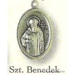 Szent Benedek ezüstözött érem