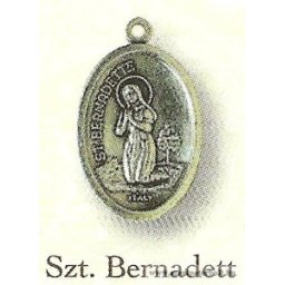 Szent Bernadett ezüstözött érem
