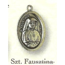 Szent Fausztina ezüstözött érem