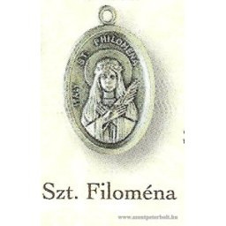 Szent Filoména ezüstözött érem