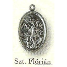 Szent Flórián ezüstözött érem