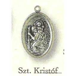 Szent Kristóf ezüstözött érem