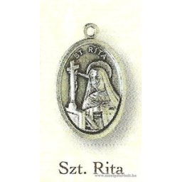 Szent Rita ezüstözött érem